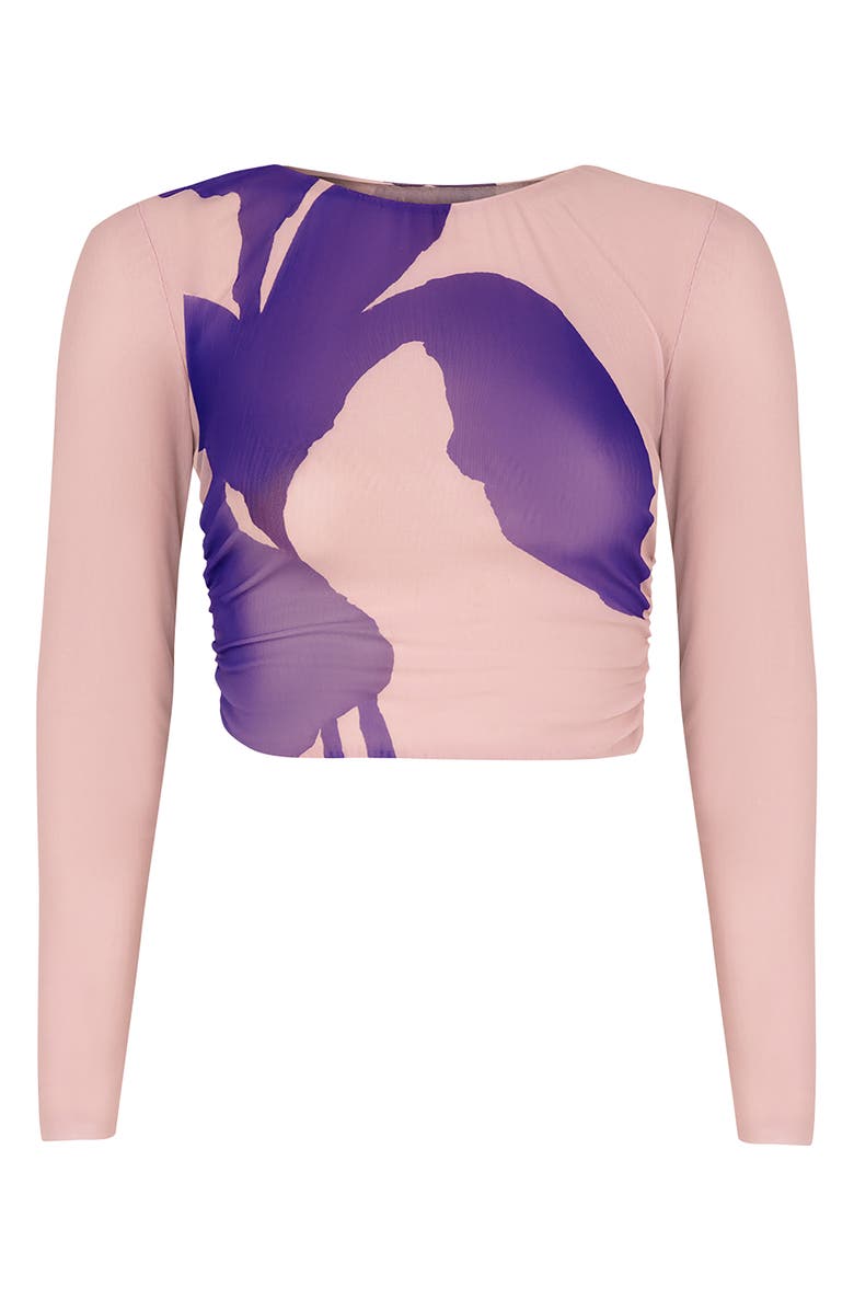 ViX Paula Hermanny Mira Long Sleeve Crop Cover-Up Top, Alternate, color, Multi