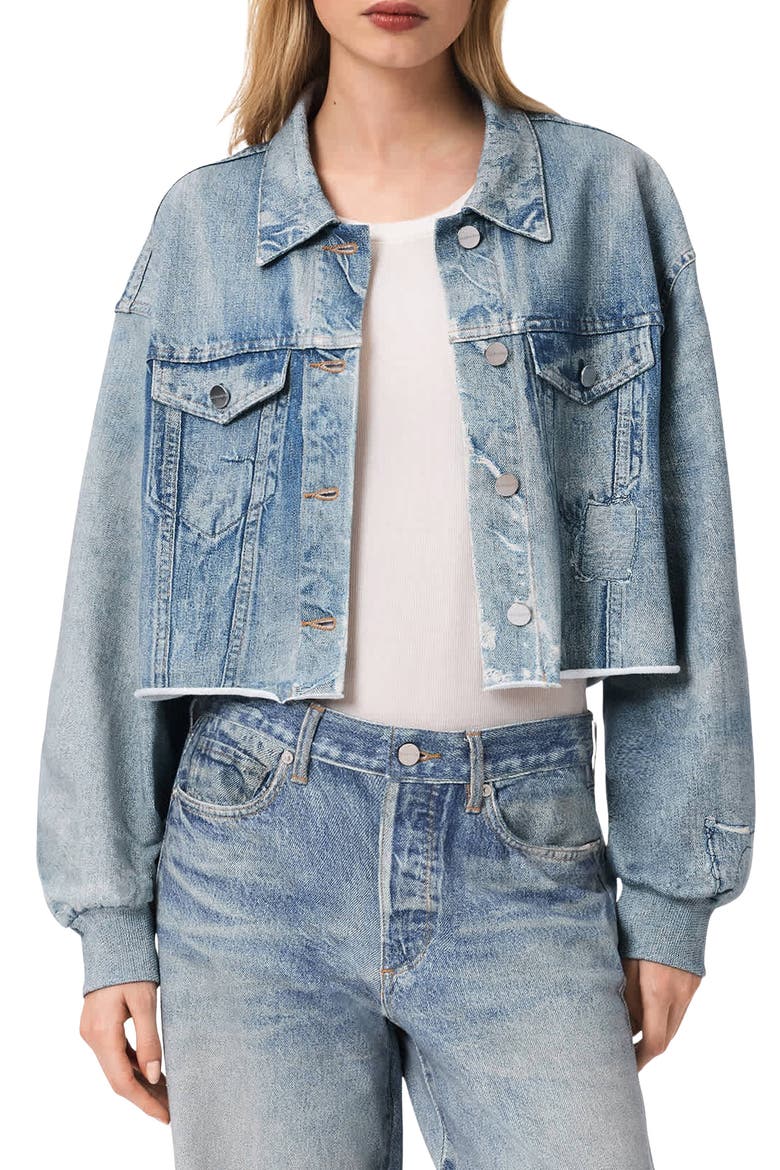 Anders Crop French Terry Illusion Shacket, Main, color, ILLUSION INDIGO