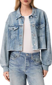 AllSaints Anders Crop French Terry Illusion Shacket