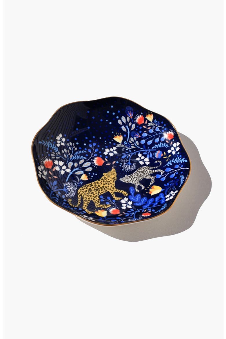 Night Amazon Rainforest Fine Bone China Side Plate, Alternate, color, Blue