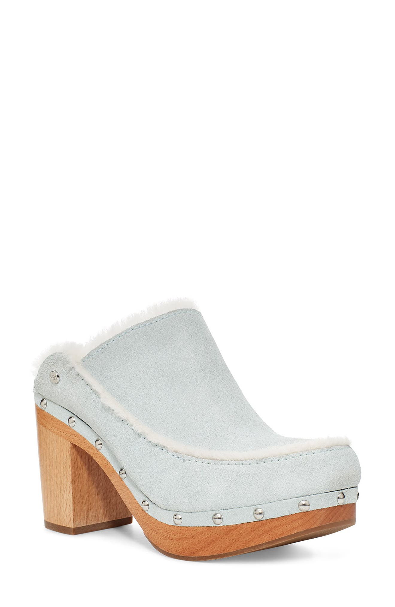 Aubriana Clog, Main, color, SKY GREY SUEDE