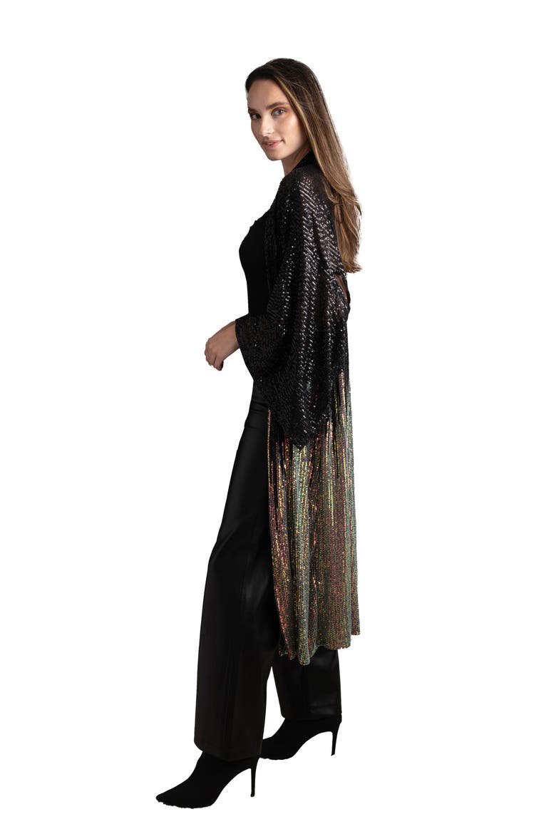 Multicolor Sequin Longline Topper, Alternate, color, GOLD