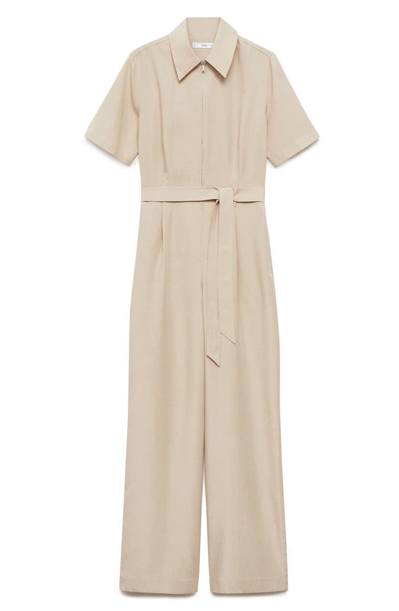 MANGO Belted Utility Jumpsuit, Main, color,