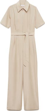 MANGO Belted Utility Jumpsuit