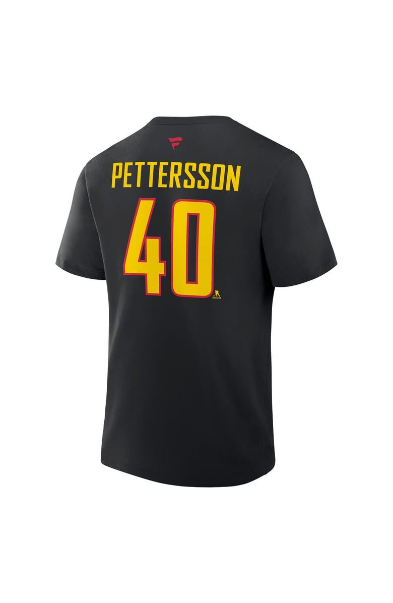 FANATICS Men's Fanatics Elias Pettersson Black Vancouver Canucks Authentic Stack Name & Number T-Shirt, Alternate, color, Black