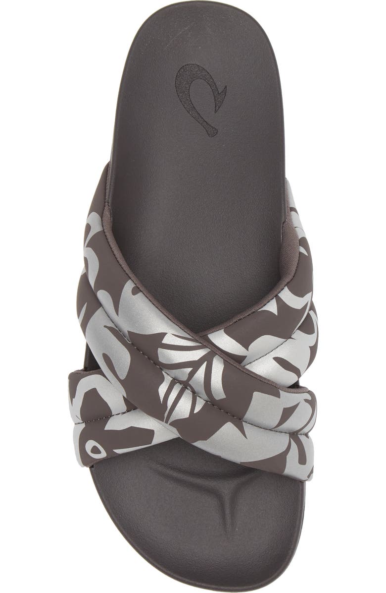 OluKai Hila Water Resistant Slide Sandal, Alternate, color, Silver / Pavement