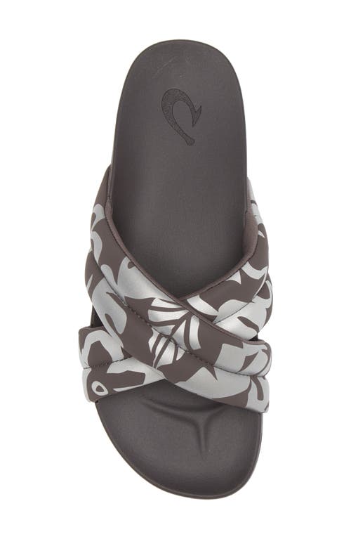 Olukai Hila Water Resistant Slide Sandal In Silver