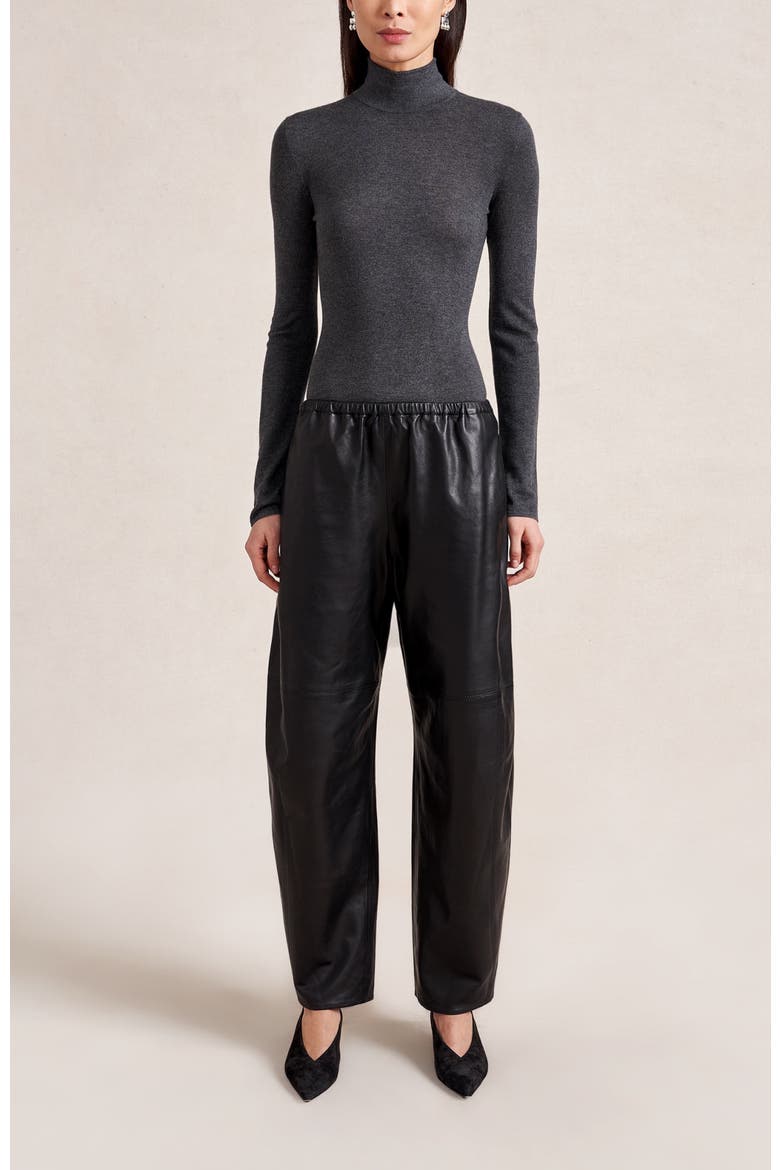 Leather Barrel Colby Pant, Main, color, Black