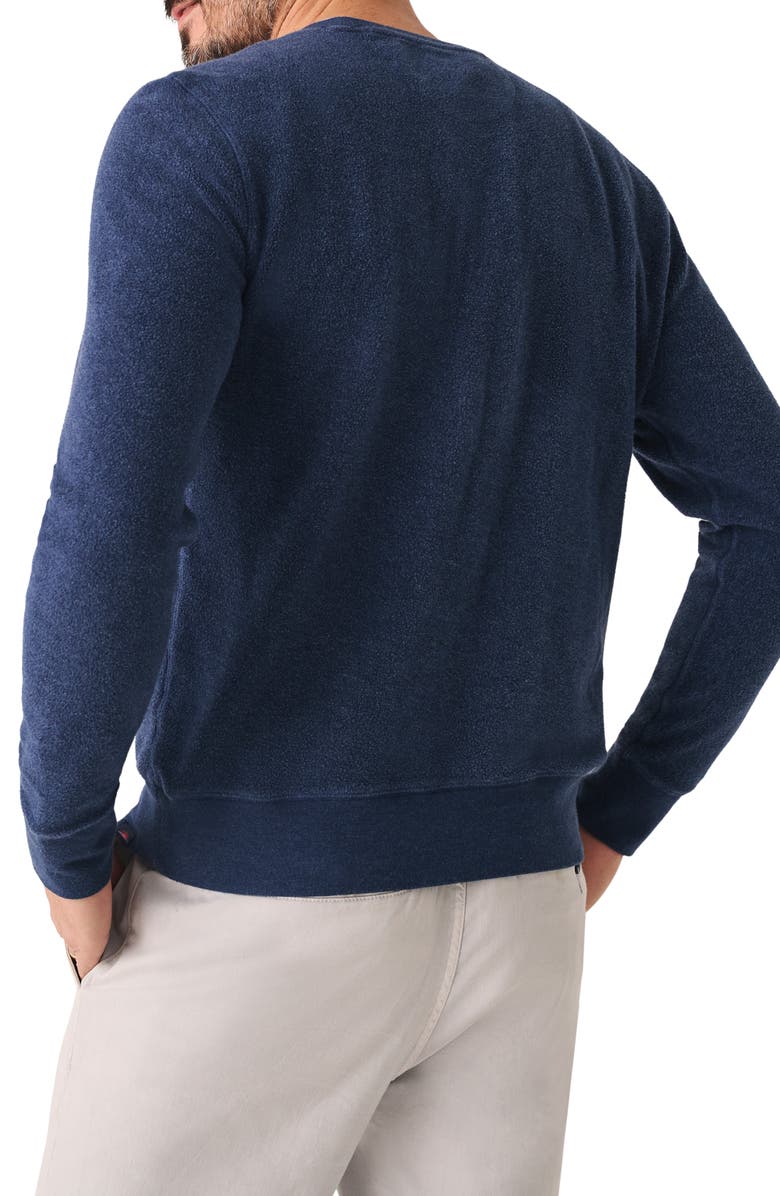 Faherty Reverse Fleece Crewneck Sweatshirt, Alternate, color, Sea Navy