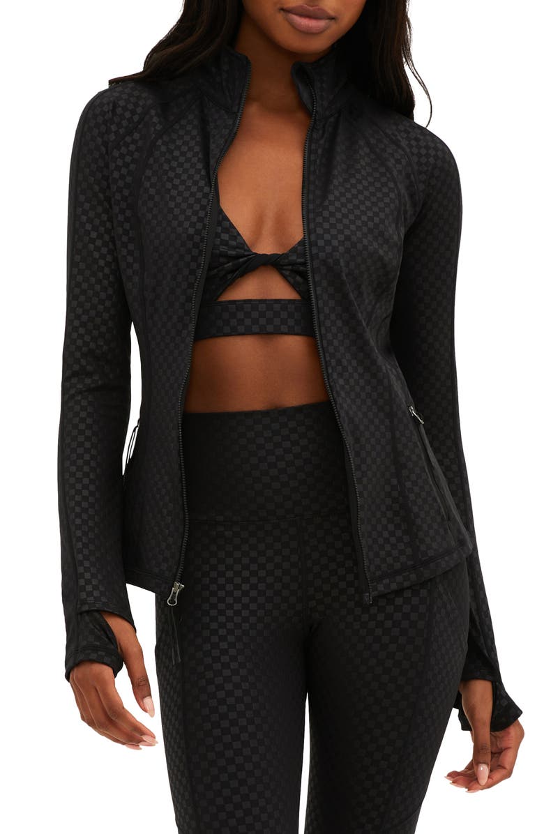 Beach Riot Reina Checkered Running Jacket, Main, color, 