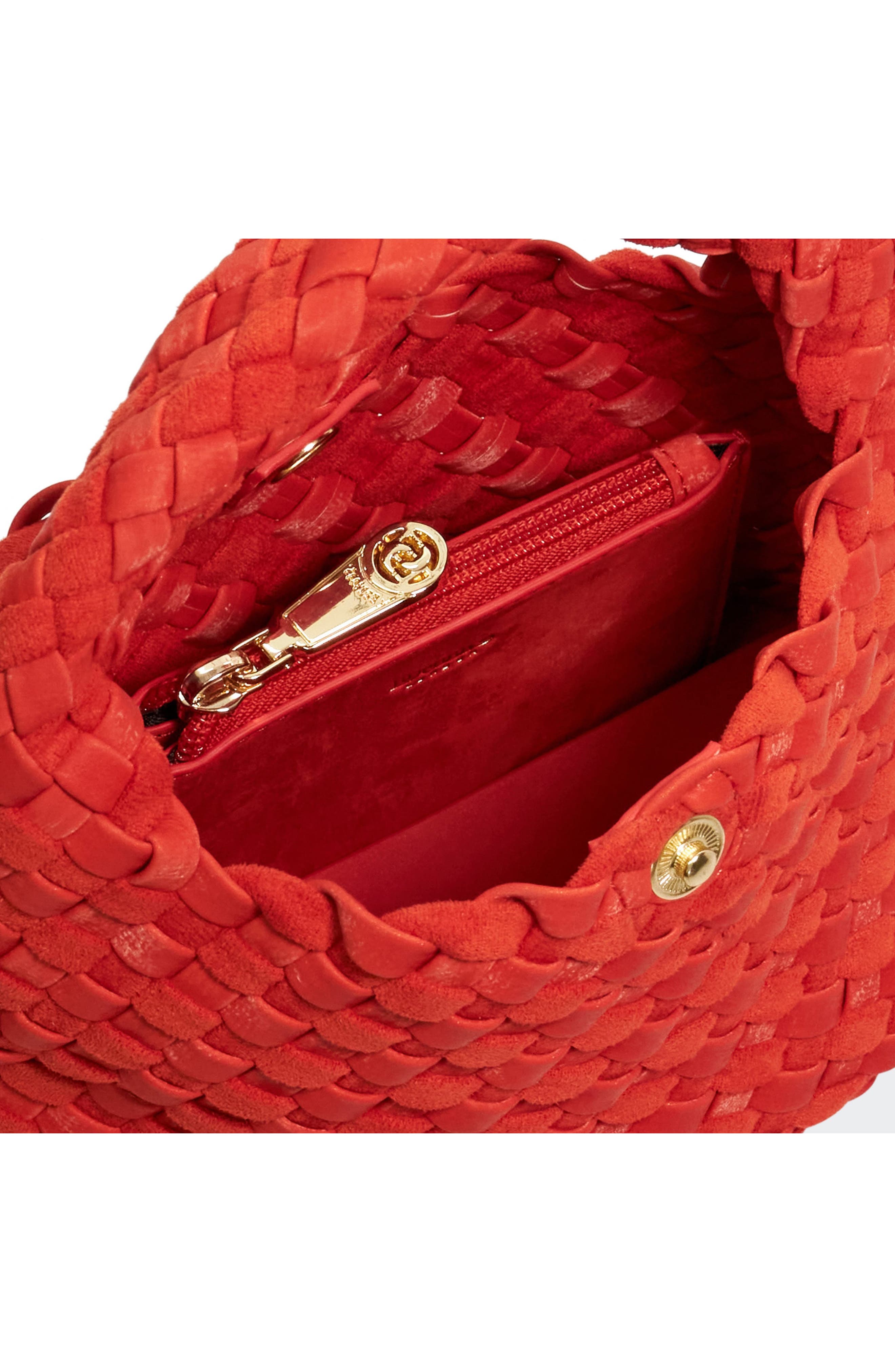 Dinkydeliberate Woven Top Handle Bag, Alternate, color, RED