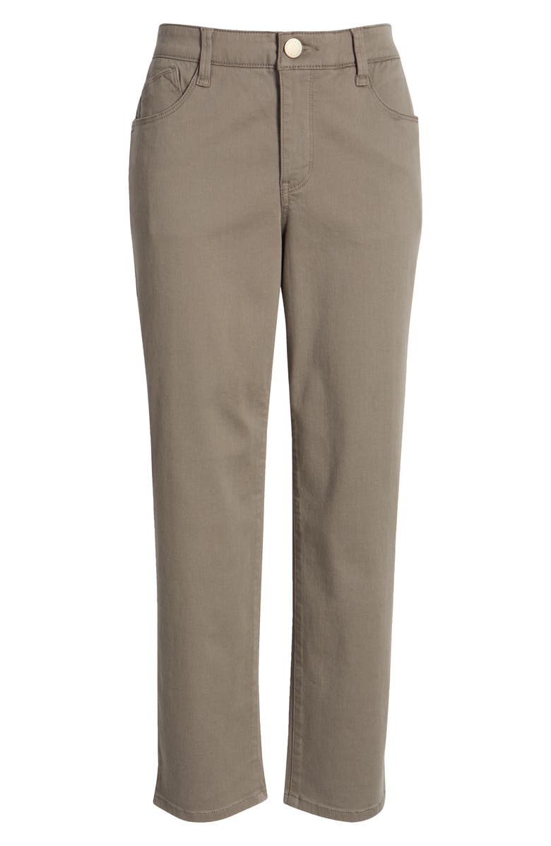 Wit & Wisdom High Waist Straight Leg Stretch Twill Pants, Alternate, color, Brindle Olive