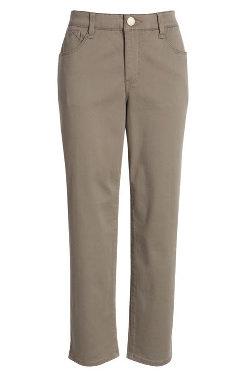 Wit & Wisdom High Waist Straight Leg Stretch Twill Pants In Brindle Olive