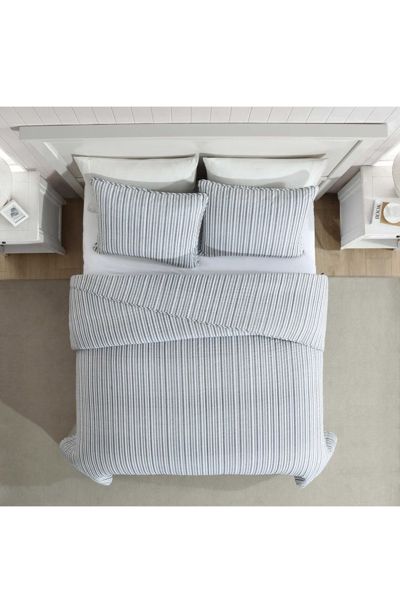 Nautica Coleridge Stripe King Quilt Set, Alternate, color, Dark Blue