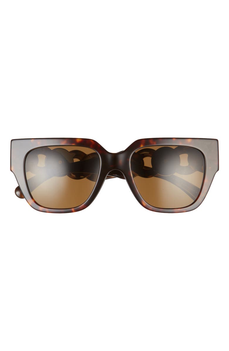 Versace 53mm Square Sunglasses, Main, color, Dark Havana / Dark Brown