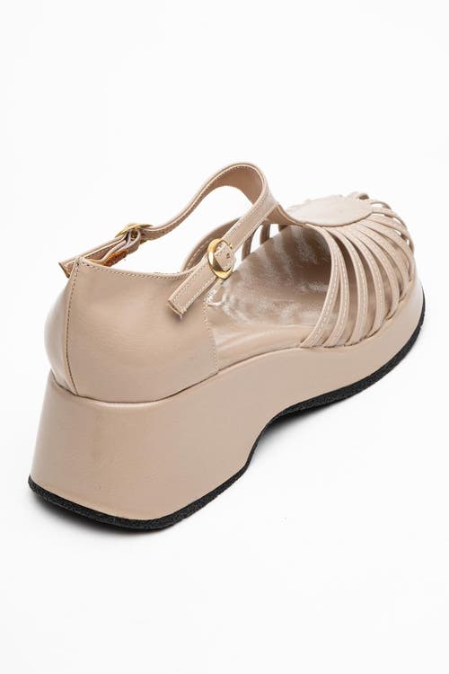 Prologue Shoes Aniel Platform Wedge Sandal In Pink