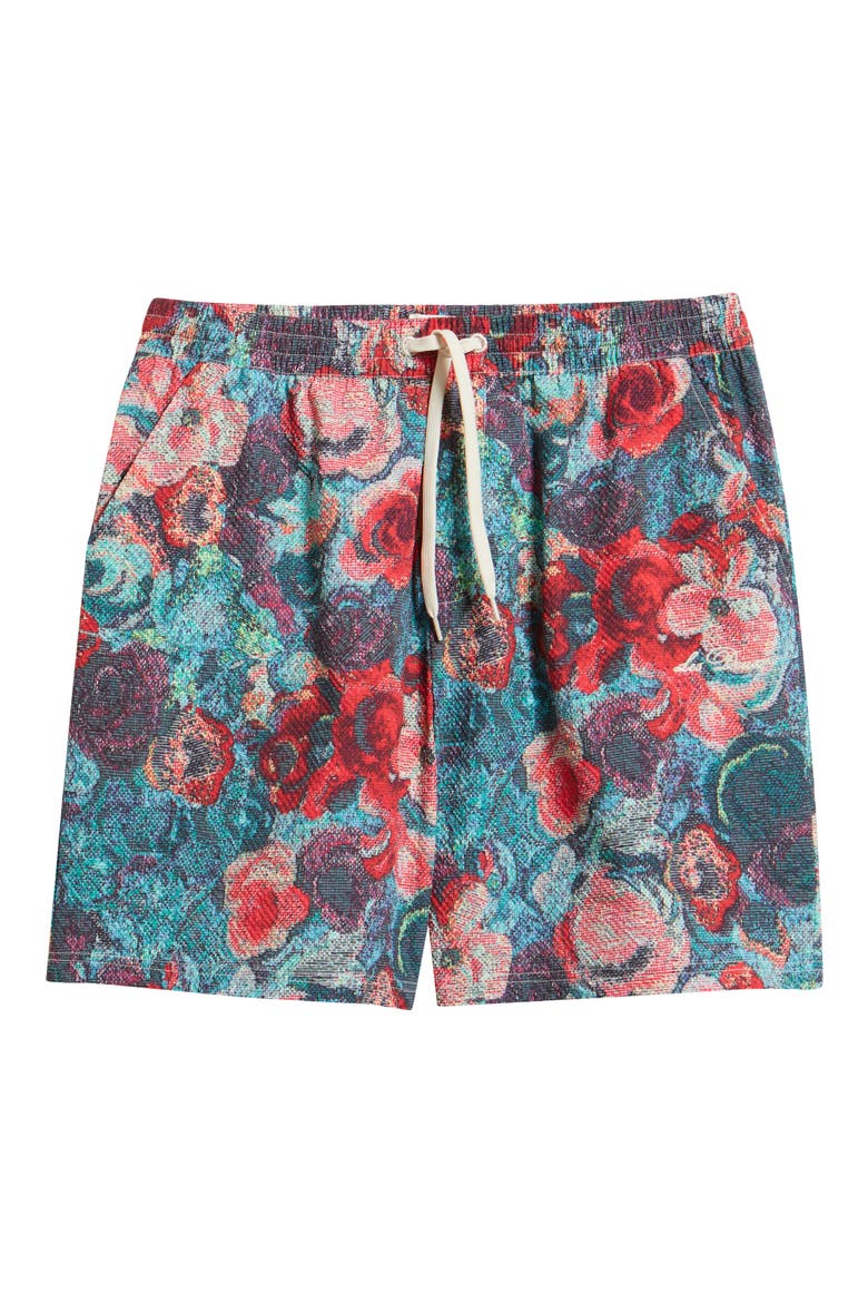 Bouquet Floral Jacquard Swim Trunks, Alternate, color, BLUE MULTI