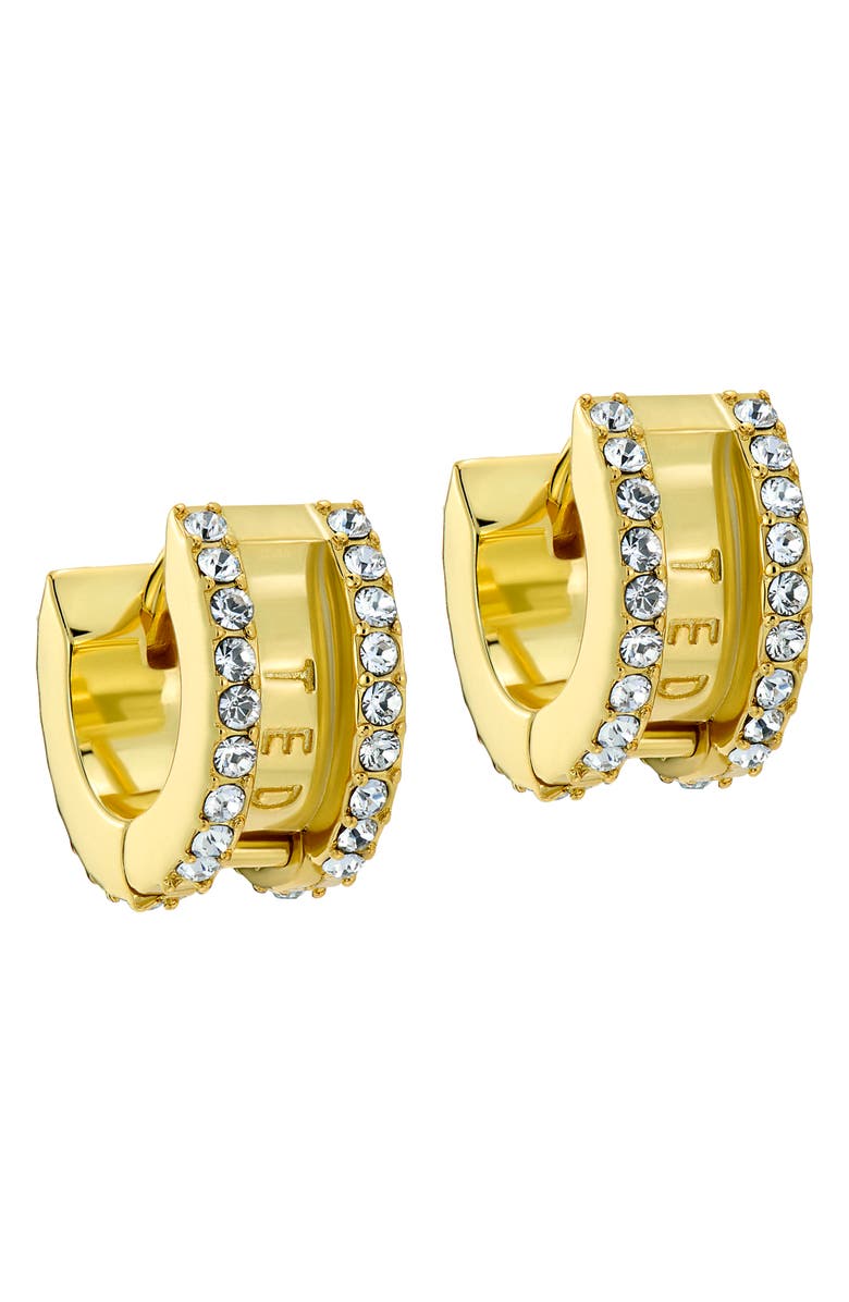 Ted Baker Rosie Crystal Roll Huggie Hoop Earrings, Main, color, Gold Tone/ Clear Crystal