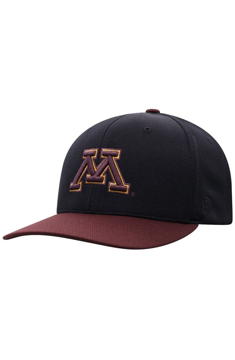 TOP OF THE WORLD Men's Top of the World Black Minnesota Golden Gophers Reflex Fitted Hat, Alternate, color, Black