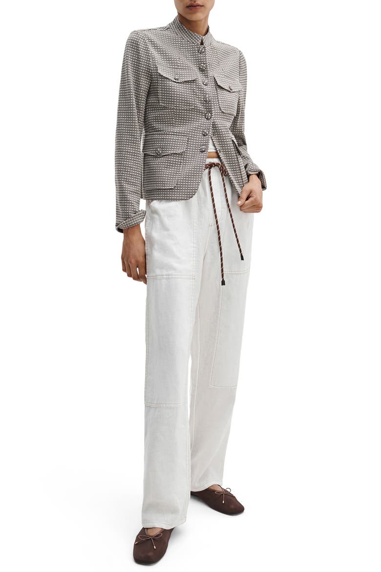 Mercer Ponte Blazer, Alternate, color, BLACK PLAID