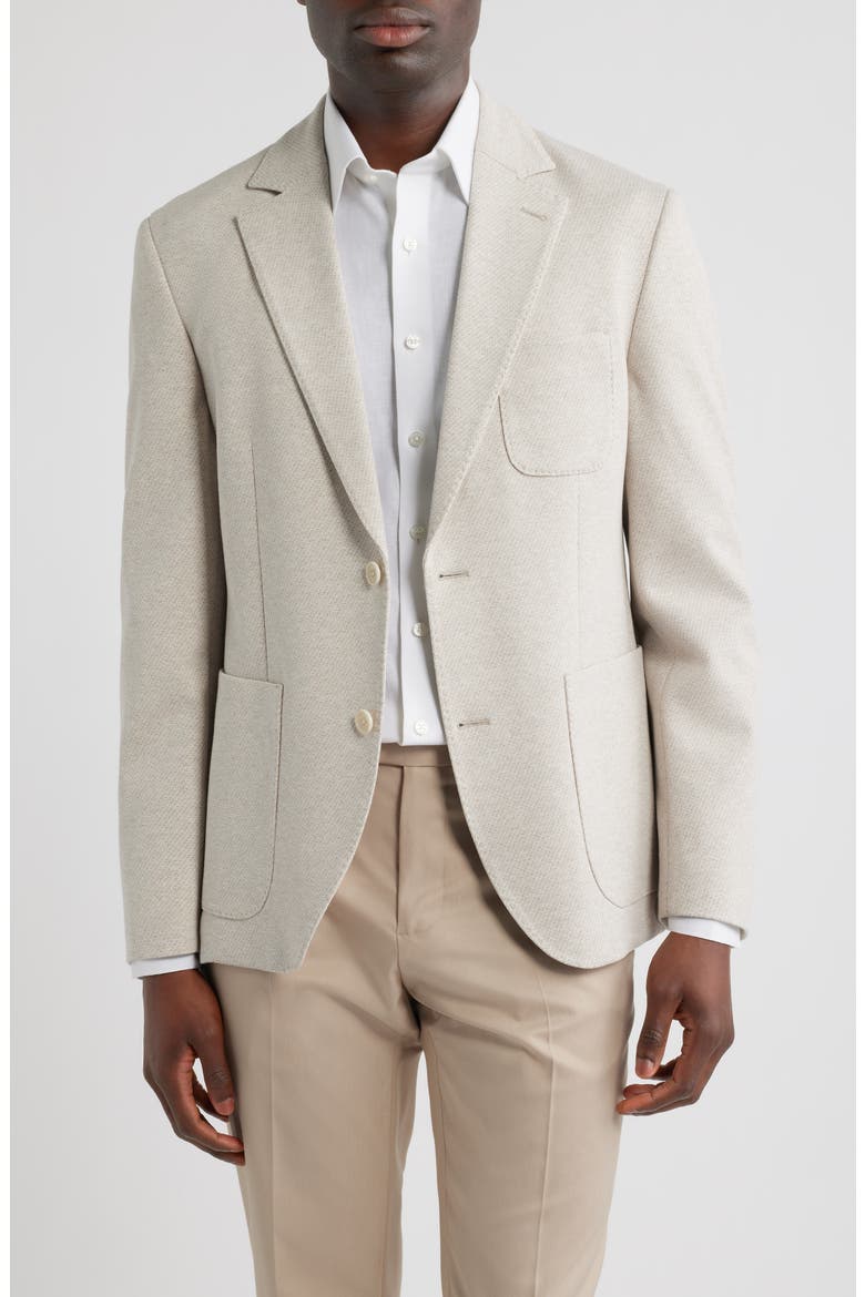 Henrik Trim Fit Tan Brushed Piqué Sport Coat, Main, color, TAN PINGUINO JACQUARD