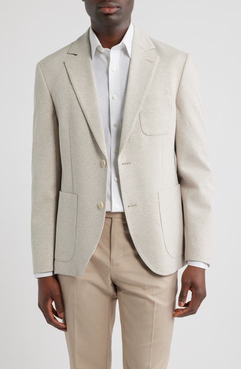 Henrik Trim Fit Tan Brushed Piqué Sport Coat (Regular & Big)