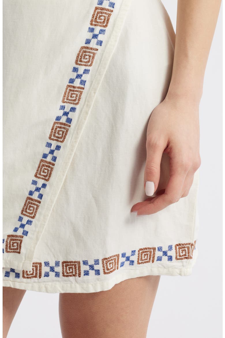San Carlos Embroidered Linen Blend Miniskirt, Alternate, color, LILY