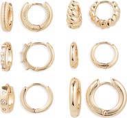 NORDSTROM RACK Set of 6 Assorted Huggie Hoop Earrings