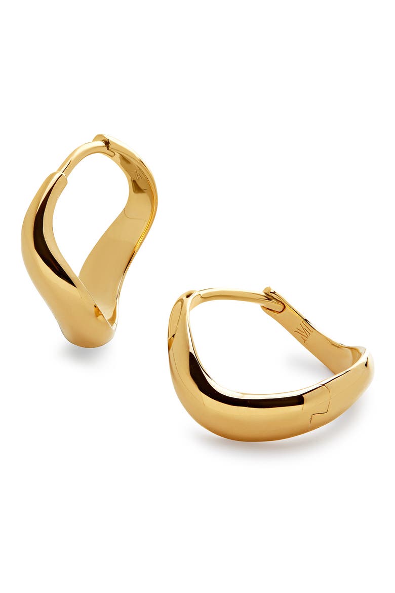 Small Swirl Hoop Earrings, Main, color, 18CT GOLD VERMEIL