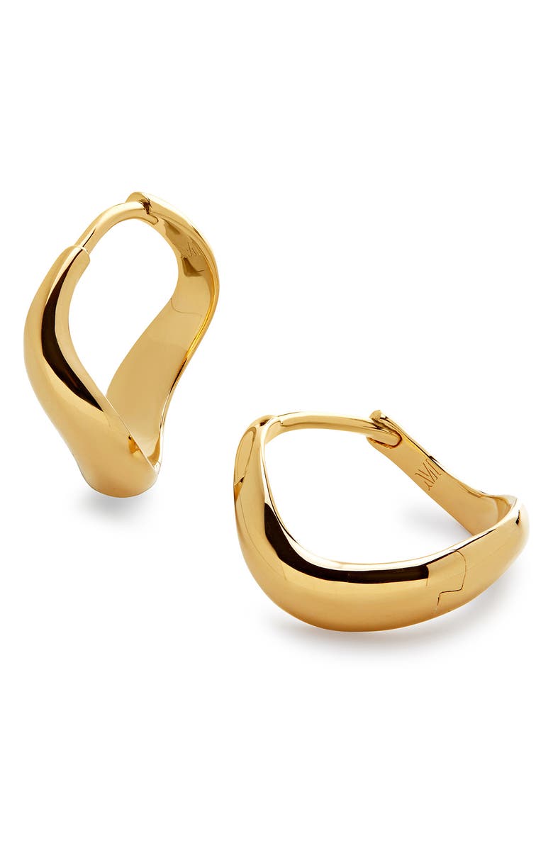Monica Vinader Small Swirl Hoop Earrings, Main, color, 18Ct Gold Vermeil