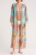 RANEES Leopard Floral Longline Duster