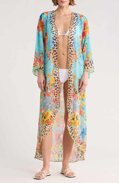 RANEES Leopard Floral Longline Duster