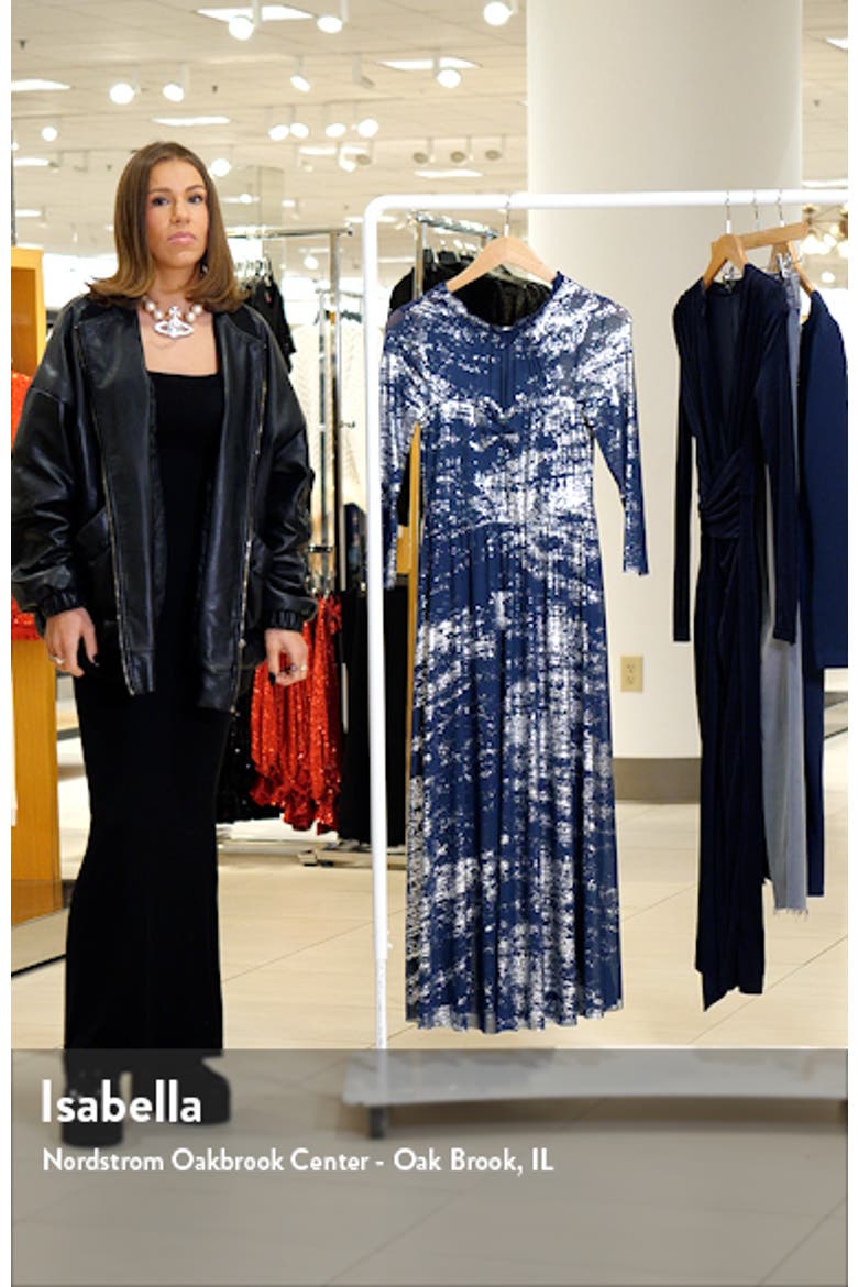 Iggiey Metallic Print Long Sleeve Dress video