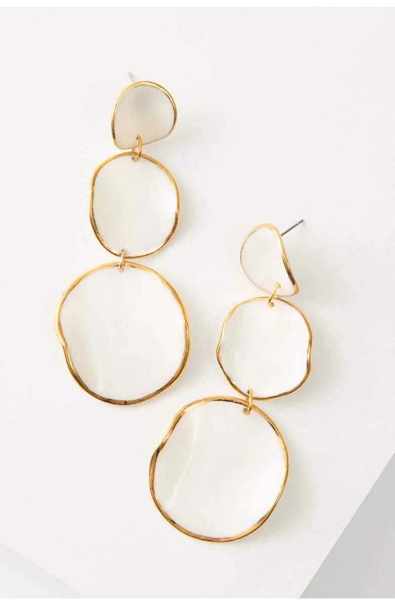 Noonday Collection Stacked Spheres Earrings, Alternate, color, White