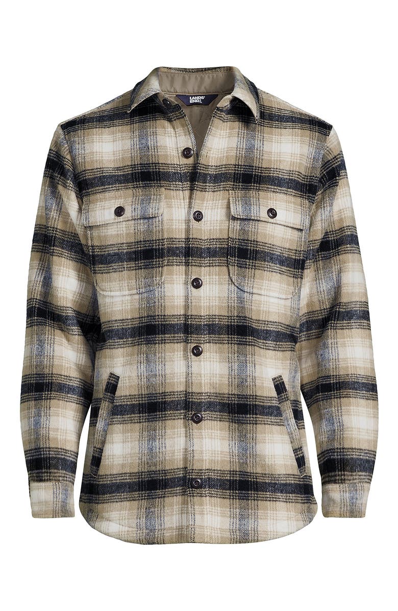 Lands' End Super Brushed Shirt Jacket, Alternate, color, 