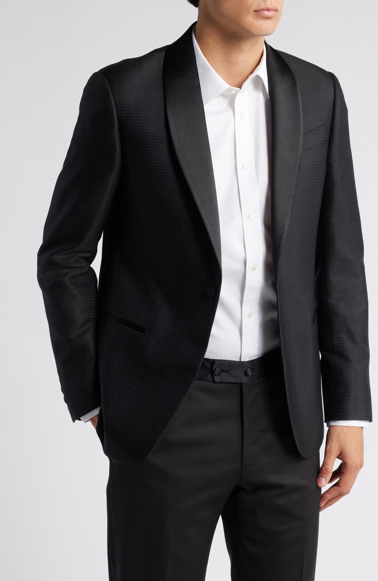Emporio Armani G-Line Shawl Collar Wool Blend Tuxedo Jacket, Alternate, color,