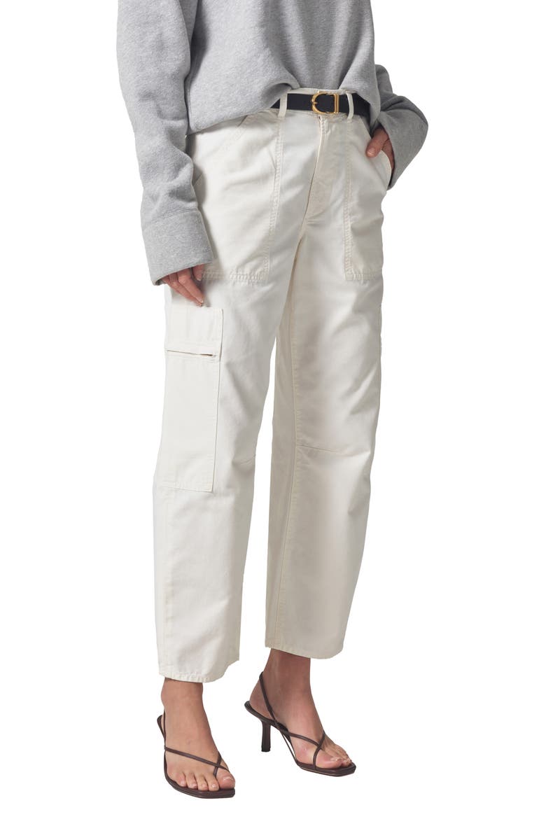 Marcelle Low Rise Barrel Cargo Pants, Main, color, PASHMINA