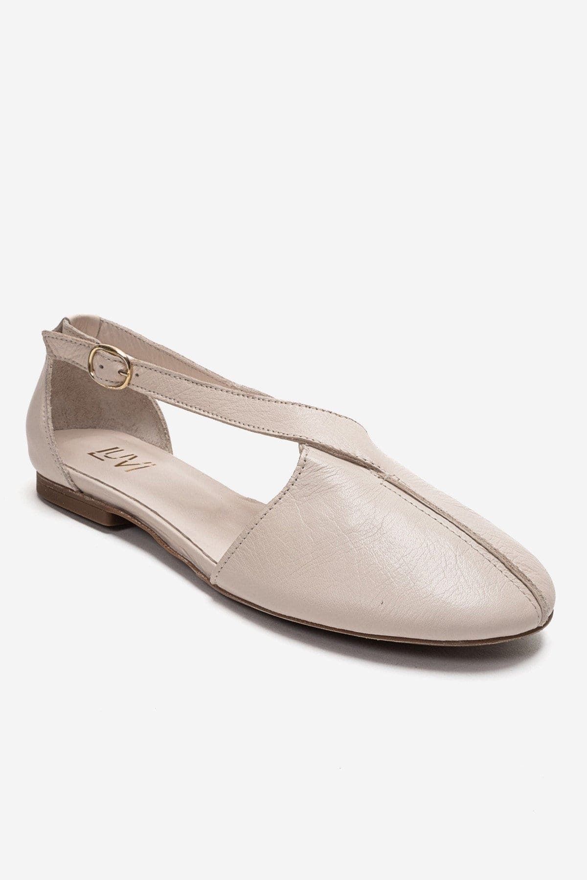 Fable Leather Side Cut Ballet Flat, Alternate, color, Beige