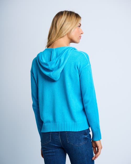 Lisa Todd Neon Lights Cotton Knit Hoodie In Blue