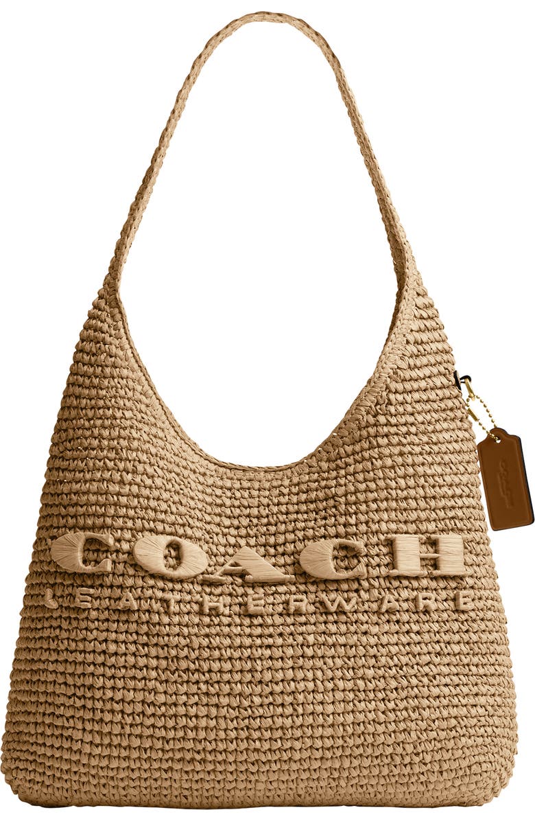 COACH Brooklyn 28 Straw Shoulder Bag, Main, color,