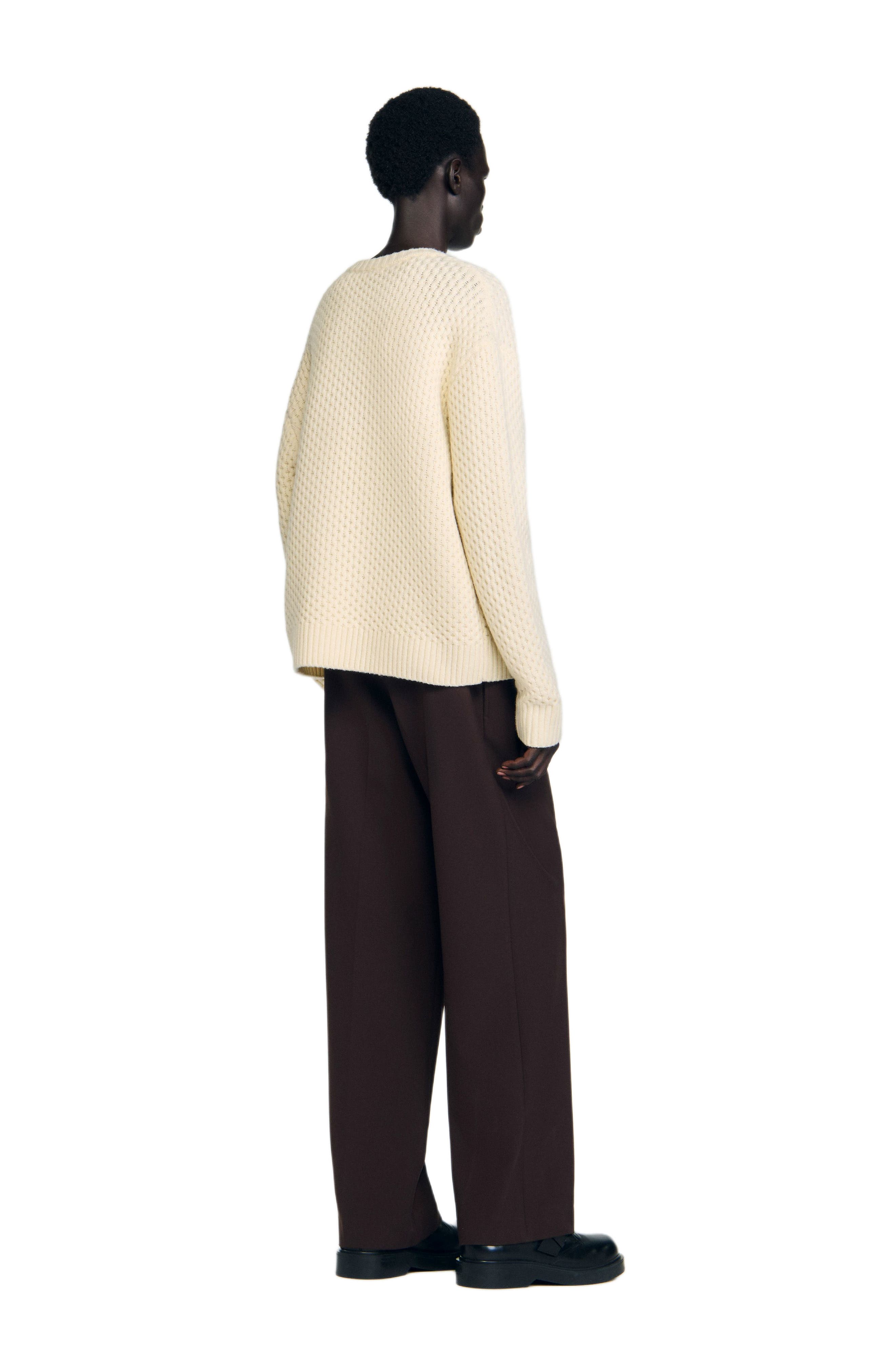 Honeycomb stitch wool sweater - image 2