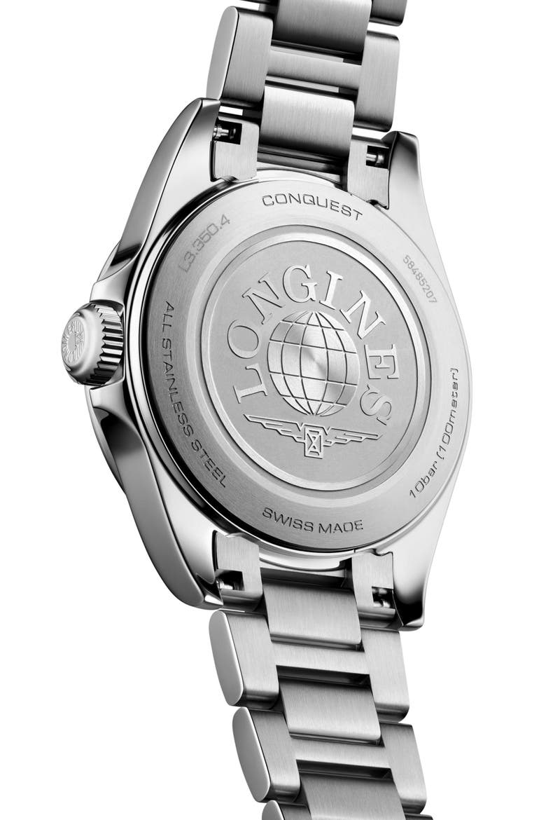 Conquest Bracelet Watch, 30mm, Alternate, color, WHITE