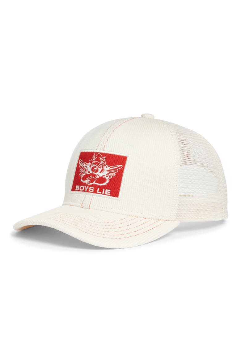 Scarlet Thread Trucker Hat, Main, color, OFF WHITE