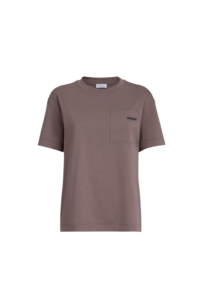 Cotton jersey T-shirt, Alternate, color, Brown