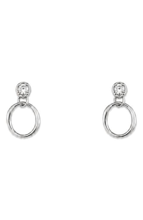 Cubic Zirconia Circle Drop Earrings
