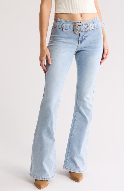 Belted Flare Jeans