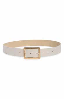 Steve Madden Ribbed Buckle Faux Leather Belt