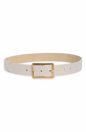 Steve Madden Ribbed Buckle Faux Leather Belt