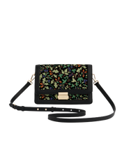 Fable England Black Embroidered Crossbody Bag
