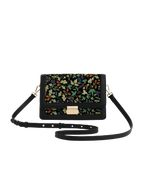 Fable England Black Embroidered Crossbody Bag